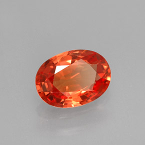 Zaffiro naturale arancione da 1,28 ct, taglio ovale, VVS-VS