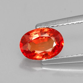 Zaffiro naturale arancione da 1,22 ct, taglio ovale, VVS-VS