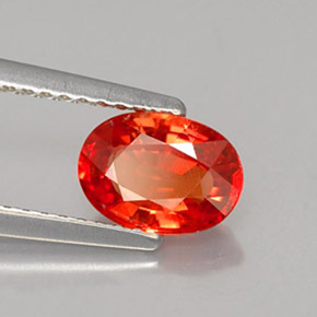 Zaffiro naturale arancione da 1,22 ct, taglio ovale, VVS-VS