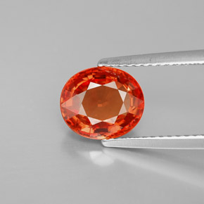 Zaffiro naturale arancione da 2,50 ct, taglio ovale, VVS-VS