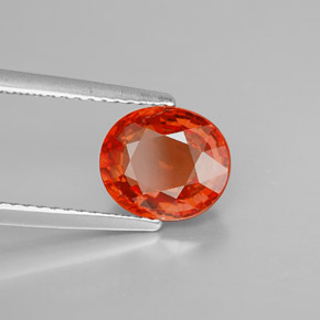 Zaffiro naturale arancione da 2,50 ct, taglio ovale, VVS-VS