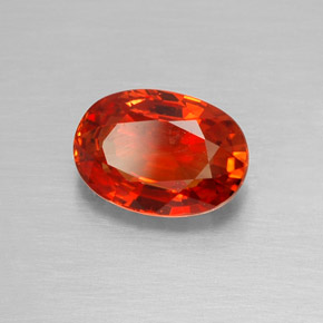 Zaffiro naturale arancione da 2,07 ct, taglio ovale, VVS-VS