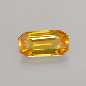 Zaffiro naturale giallo da 1,23 ct, taglio smeraldo, VVS-VS