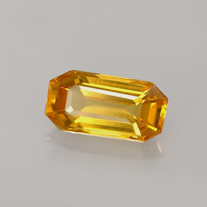 Zaffiro naturale giallo da 1,23 ct, taglio smeraldo, VVS-VS