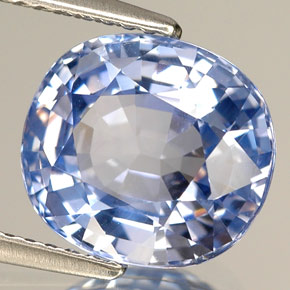 Zaffiro naturale blu da 5,17 ct, taglio a cuscino, VS