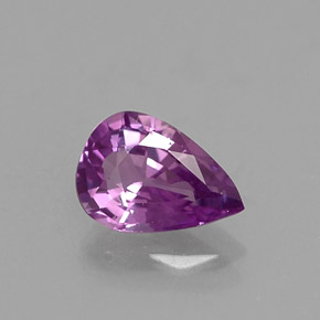 Zaffiro naturale viola da 0,54 ct, taglio a pera, VVS