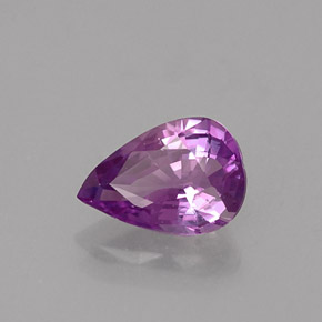 Zaffiro naturale viola da 0,54 ct, taglio a pera, VVS