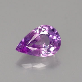 Zaffiro naturale viola da 0,49 ct, taglio a pera, VS