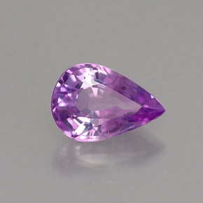 Zaffiro naturale viola da 0,49 ct, taglio a pera, VS