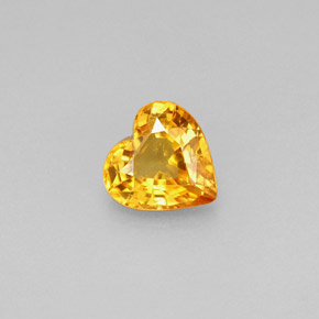Zaffiro naturale giallo da 0,97 ct, a forma di cuore, VS