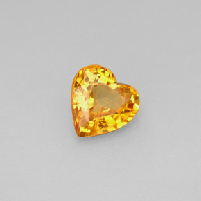 Zaffiro naturale giallo da 0,97 ct, a forma di cuore, VS