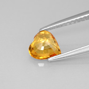 Zaffiro naturale giallo da 0,97 ct, a forma di cuore, VS
