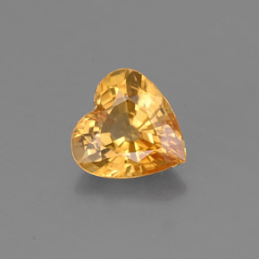 Zaffiro naturale giallo da 0,89 ct, a forma di cuore, VS