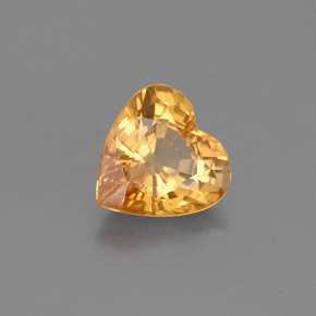 Zaffiro naturale giallo da 0,89 ct, a forma di cuore, VS
