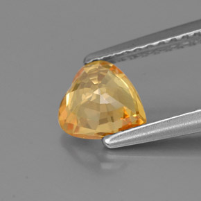 Zaffiro naturale giallo da 0,89 ct, a forma di cuore, VS