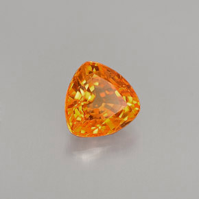 Zaffiro naturale arancione da 1,11 ct, trillion, VS
