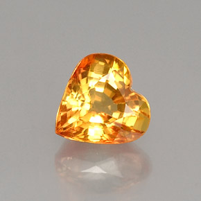 Zaffiro naturale giallo da 1,04 ct, a forma di cuore, VS