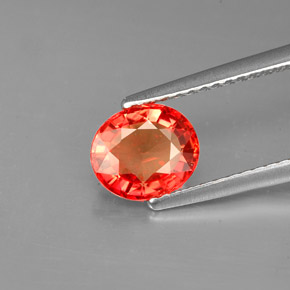 Zaffiro naturale arancione da 1,54 ct, taglio ovale, VVS