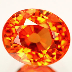 Zaffiro naturale arancione da 1,11 ct, taglio ovale, VS
