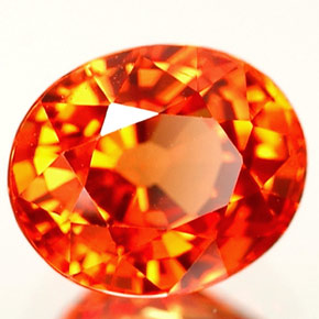Zaffiro naturale arancione da 1,11 ct, taglio ovale, VS