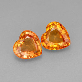 Zaffiro naturale arancione da  ct, a forma di cuore, VS-SI