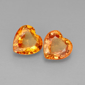 Zaffiro naturale arancione da  ct, a forma di cuore, VS-SI
