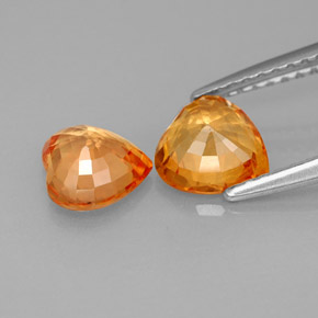 Zaffiro naturale arancione da  ct, a forma di cuore, VS-SI
