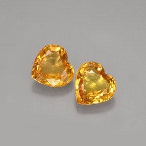 Zaffiro naturale arancione da  ct, a forma di cuore, VVS-VS