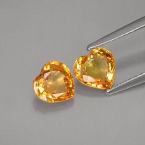 Zaffiro naturale arancione da  ct, a forma di cuore, VVS-VS