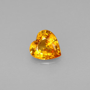 Zaffiro naturale arancione da 0,84 ct, a forma di cuore, VVS-VS