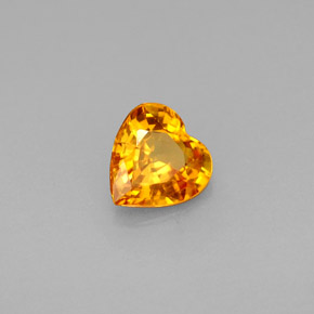 Zaffiro naturale arancione da 0,84 ct, a forma di cuore, VVS-VS