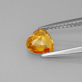 Zaffiro naturale arancione da 0,84 ct, a forma di cuore, VVS-VS