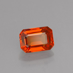 Zaffiro naturale arancione da 0,77 ct, taglio smeraldo, VS