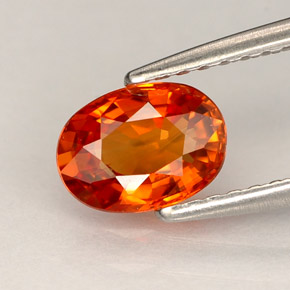 Zaffiro naturale arancione da 0,97 ct, taglio ovale, VS