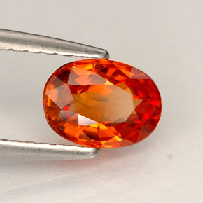 Zaffiro naturale arancione da 0,97 ct, taglio ovale, VS