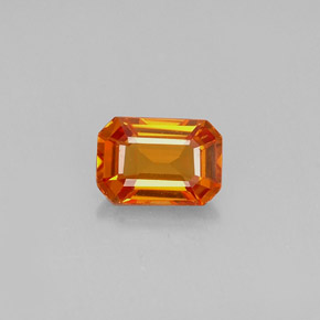 Zaffiro naturale arancione da 0,72 ct, taglio smeraldo, VVS