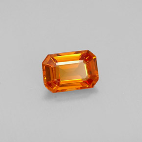 Zaffiro naturale arancione da 0,72 ct, taglio smeraldo, VVS