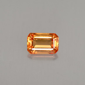 Zaffiro naturale arancione da 0,75 ct, taglio smeraldo, VS
