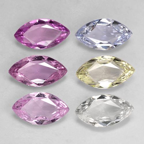 Zaffiro naturale multicolore da 2,83 ct, marchesa, VVS