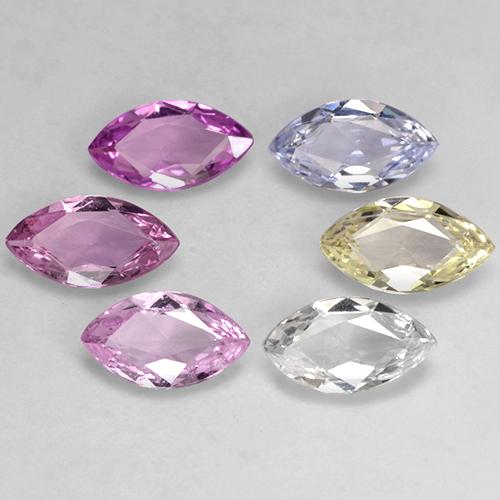 Zaffiro naturale multicolore da 2,83 ct, marchesa, VVS