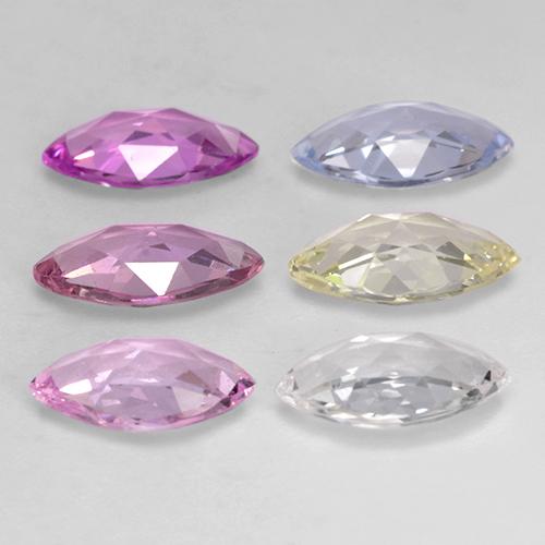 Zaffiro naturale multicolore da 2,83 ct, marchesa, VVS