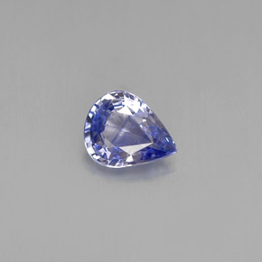 Zaffiro naturale blu da 0,60 ct, taglio a pera, VVS