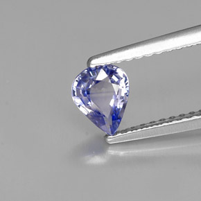 Zaffiro naturale blu da 0,60 ct, taglio a pera, VVS
