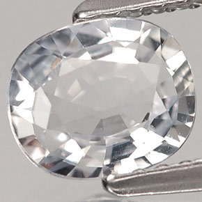 Zaffiro naturale bianco da 1,04 ct, taglio ovale, VVS-VS