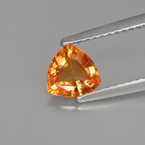 Zaffiro naturale arancione da 0,87 ct, trillion, VS