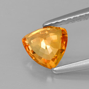 Zaffiro naturale arancione da 0,87 ct, trillion, VVS-VS