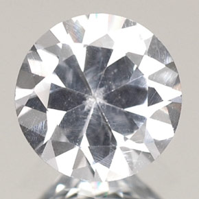 Zaffiro naturale bianco da 0,77 ct, taglio rotondo, VVS