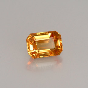 Zaffiro naturale giallo da 0,83 ct, taglio smeraldo, VS