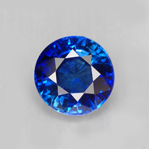 Zaffiro naturale blu da 1,47 ct, taglio rotondo, IF