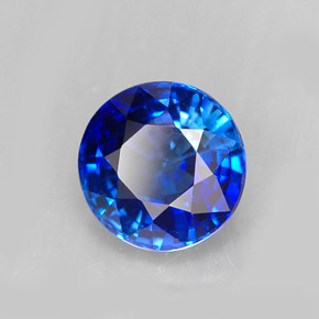 Zaffiro naturale blu da 1,47 ct, taglio rotondo, IF